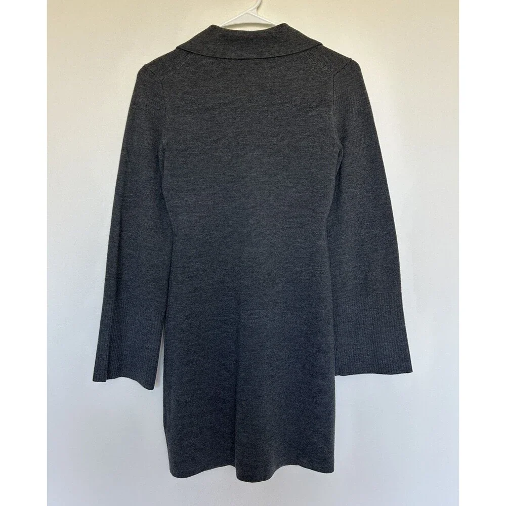 J.Crew 100% Wool Gray Collared Long Sleeve Knit Top - Size XXS